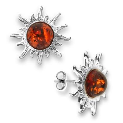 Paar Ohrstecker OSTSEE-SCHMUCK "Ostsee-Schmuck Ohrstecker Sonne 20 mm Ohrstecker Sonne 20 mm", weiß, Ohrringe, Damen, 20mm rund, Silber 925 (Sterlingsilber)