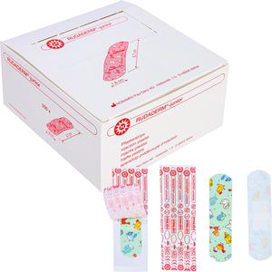 Nobamed Pflaster Rudaderm Junior, 500 Strips, steril, wasserfest, sensitiv, 5,7 x 1,6cm