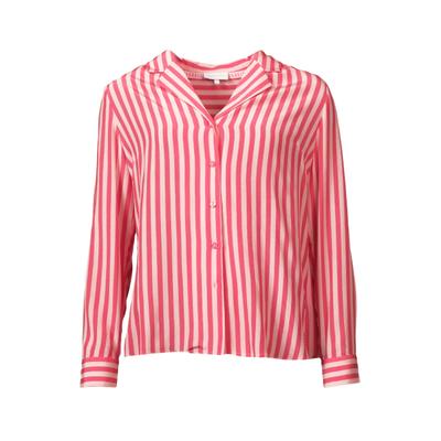 Klassische Bluse KLEINIGKEIT "Kleinigkeit Blouse", Damen, Gr. XL, pink (hot pink, pink lemonade striped), 100% Viskose, Blusen Bluse