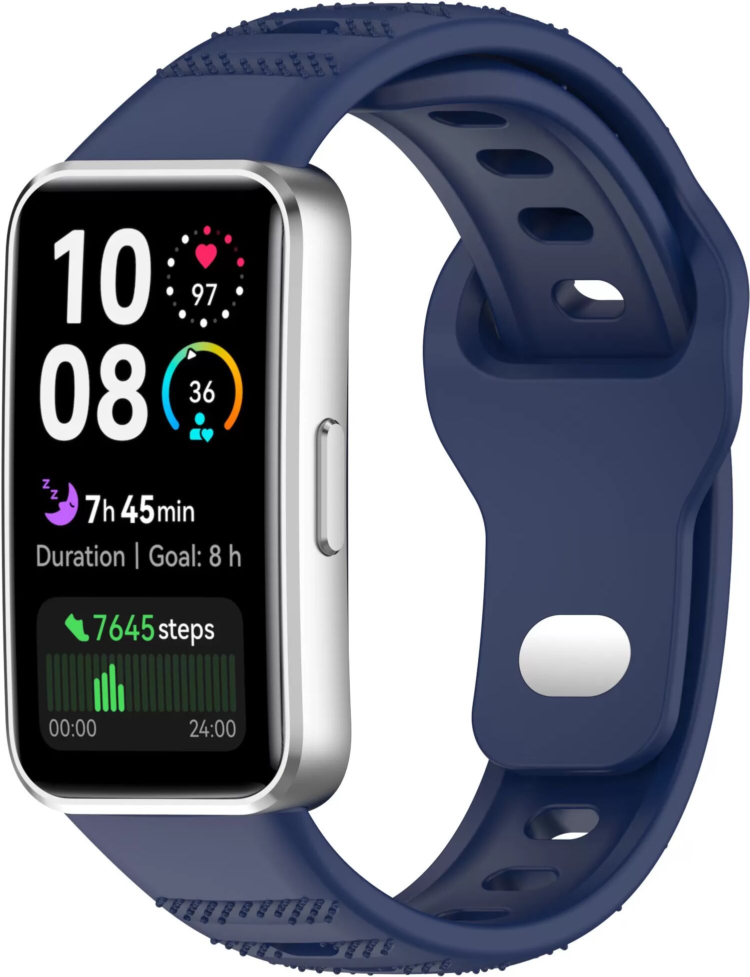 INF Silikonarmband für Huawei Band 10/9/8 - Gepunktete Textur Blau