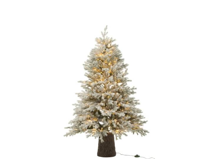 Sapin de noël artificiel enneigé avec 600 led en métal vert h.150cm