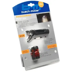 Busch & Müller Fahrradlicht-Set IXON FYRE Front- & IXXI Rücklicht schwarz/rot für hohe Sichtbarkeit