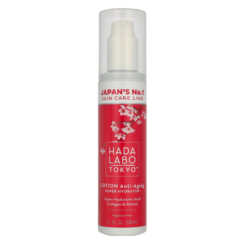 Hada Labo Tokyo Anti-Ageing Super Hydrator Lotion mit Super-Hyaluronsäure, Collagen & Retinol für (150 ml) (53055187)