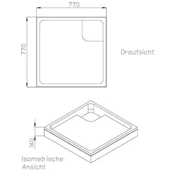 Neuesbad Wannenträger für Laufen Platina 80x80x2,5 SD90319