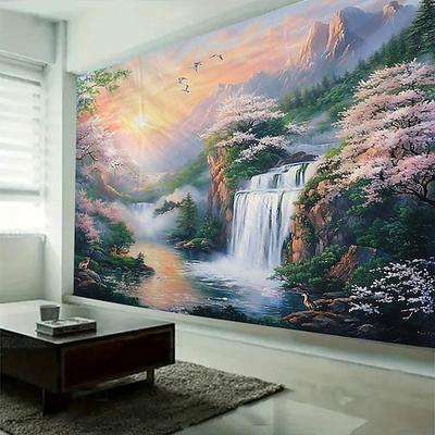 Pflanze Blume Wasser Landschaft Wandteppich Kunst große Wandteppich Wandbild Dekor Fotografie Hintergrund Decke Vorhang Haus Schlafzimmer Wohnzimmer Dekoration