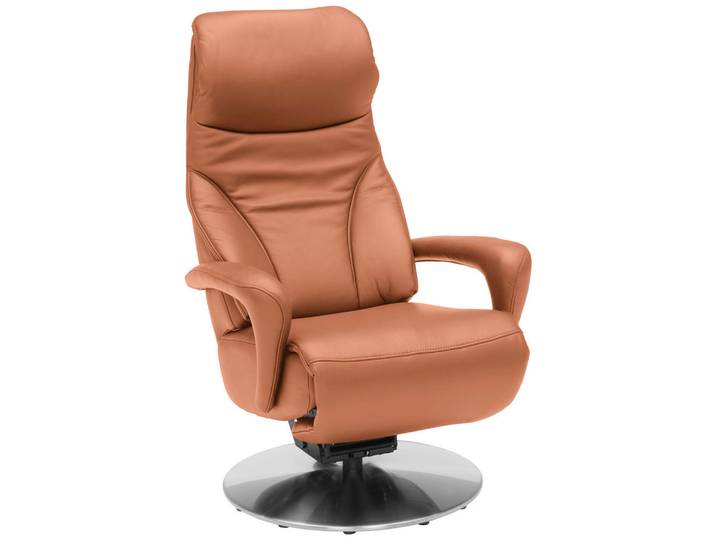 Dieter Knoll Relaxsessel Lenno, Cognac, Metall, Echtleder, Longlife-Leder, Semi-Anilinleder, 75x117x88 cm, Fußauswahl, Lederauswahl, Stoffauswahl, erweiterbar (Typenauswahl), Herz-Waage-Funktion, Wohnzimmer, Sessel, Relaxsessel