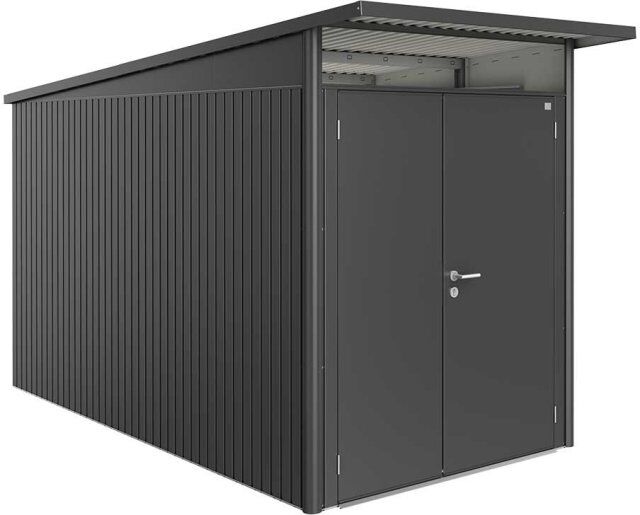 6x12 Biohort AvantGarde A4 Metal Shed - Double Door - Metallic Dark Grey