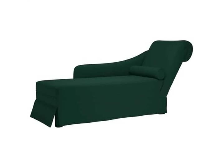 LPERTGFHU Chaiselongue, Samt-Liege mit Nackenrolle, Rechts, Dunkelgrün Inklusive Kopfstütze, Ergonomisches Design, Für Wohnzimmer & Büro