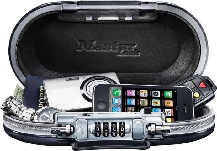 Master Lock 5900EURD Draagbare kluis met kabel en combinatiecijferslot, zwart