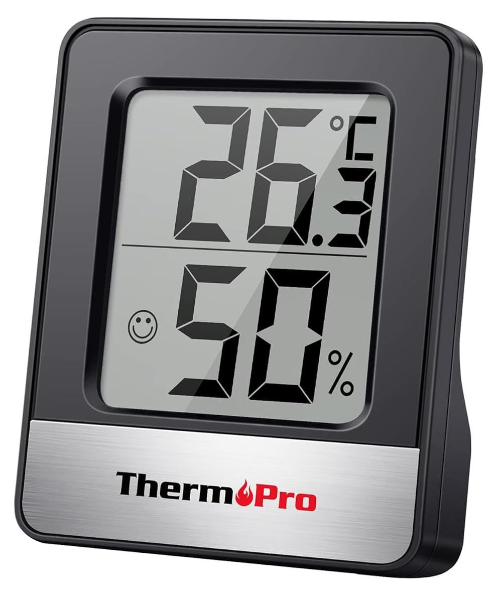 HOMEDE digitale thermometer met hygrometer, zwart