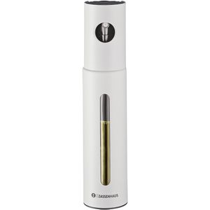 Zassenhaus Ölsprüher OLEON, weiß, aus Glas und Edelstahl, für Speiseöl und Essig, mit Sichtfenster, 100 ml