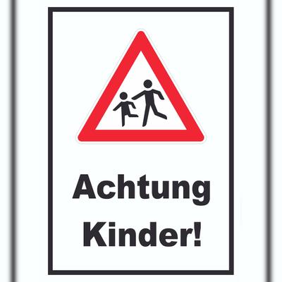 HB-Druck Achtung Kinder Schild Vorsicht Kinder A4 Rückseite selbstklebend