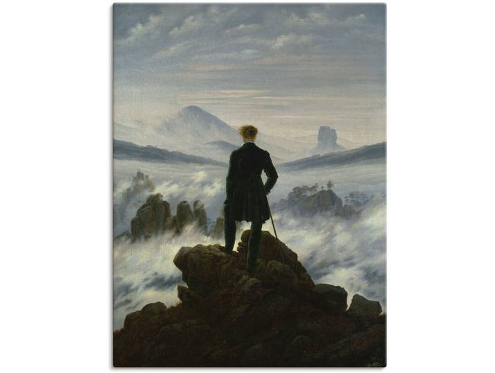 Wandbild ARTLAND Der Wanderer über dem Nebelmeer. Um 1818 , blau (farbe bild(er): blau), B:60cm H:80cm, Bilder, Wandbild, als Leinwandbild, Poster in verschied. Grössen