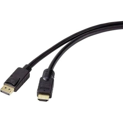 Renkforce DisplayPort / HDMI Adapterkabel DisplayPort Stecker, HDMI-A Stecker 10.00 m Schwarz RF-4581870 DisplayPort-Kabel
