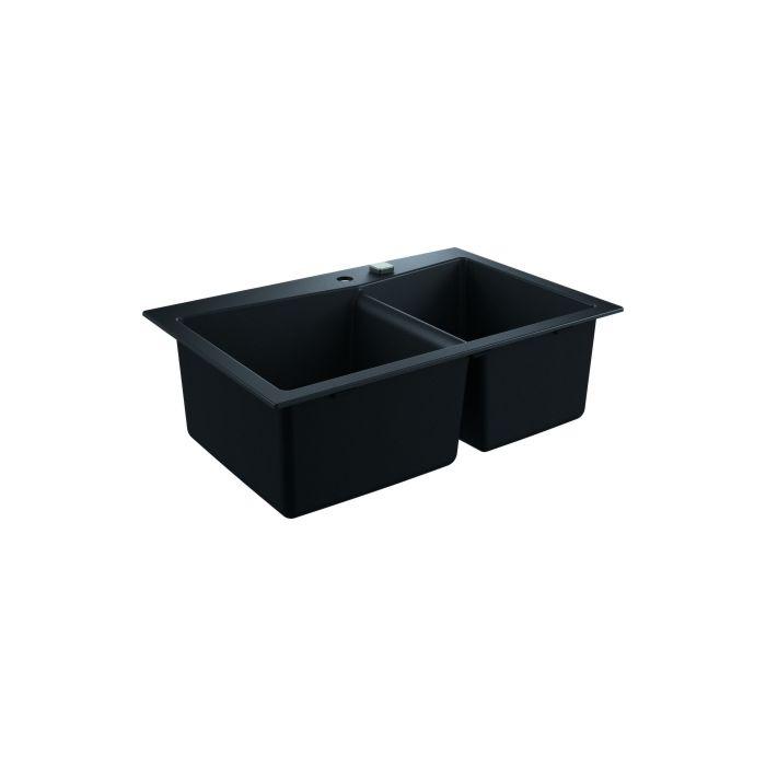 Grohe K700 Komposit-Einbauspüle 31657AP0 838x559mm, 2 Becken, granit schwarz