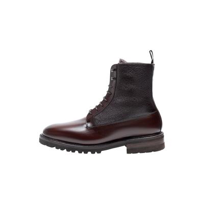 Schnürboots HENRY STEVENS "Winston PDB5", Herren, Gr. 43,5, Lammfell, schwarz (schwarzbraun), Hirschleder und Kalbsleder, Schuhe Schnürboots
