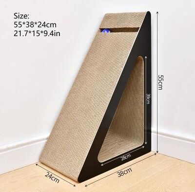 Uplift Essentials Triangular Cat Scratching Board Corrugated Cardboard Vertical Cat Scratcher l