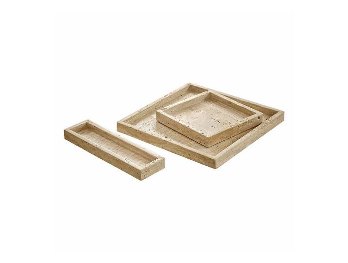 Mirabeau Tablett Tablett 3er Set Tavone beige, Travertin