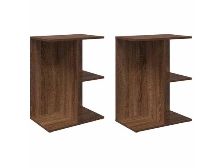 KUPTYERFG 2er Set Nachttisch Braun Eichen-Optik 46,5x29x61 cm Praktisches 2er Set Kommoden fürs Schlafzimmer mit 3 Fächern, robuster Ablagefläche und pflegeleichter Oberfläche.