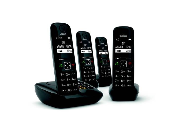 Gigaset Téléphone sans fil AS690A Quattro avec répondeur - Noir