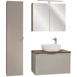 BADMÖBEL 80cm Eros 2er-Set Taupe