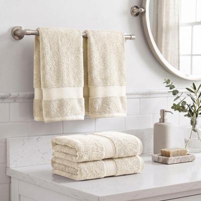 Superior 100% Egyptian Cotton Hand Towel Set of 4, 800 GSM Plush Heavyweight Towels
