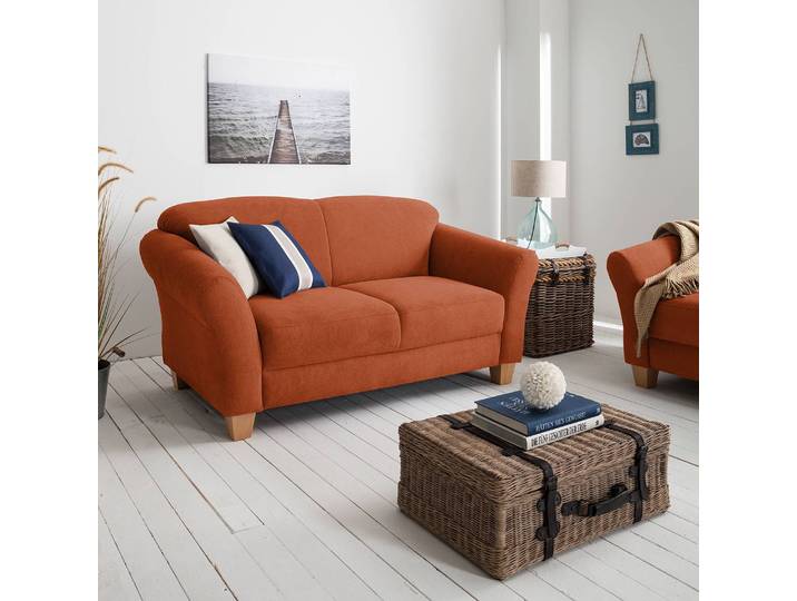 Sofa 2-Sitzer Webstoff Braun/Honigbraun Webstoff 163 x 84 x 89cm Natur
