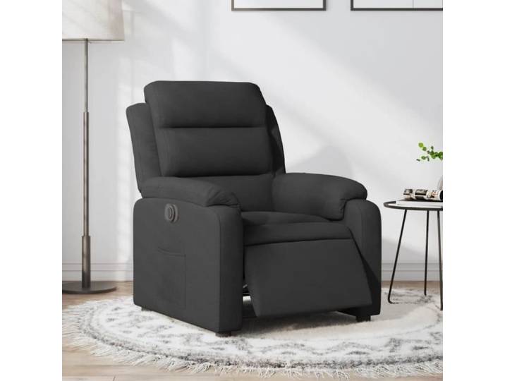 Fauteuil inclinable électrique - SALUTUYA - BD2144 - Tissu 100% polyester - Noir - Confort optimal