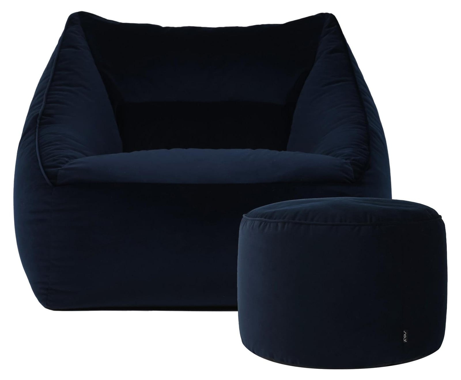Icon Natalia Samt Zitzak fauteuil met vulling blauw