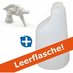 Sprühflasche weiss 600 ml inkl. Sprühkopf weiss inkl. Tex Spray Sprühkopf mit 17 cm Ansaugrohr