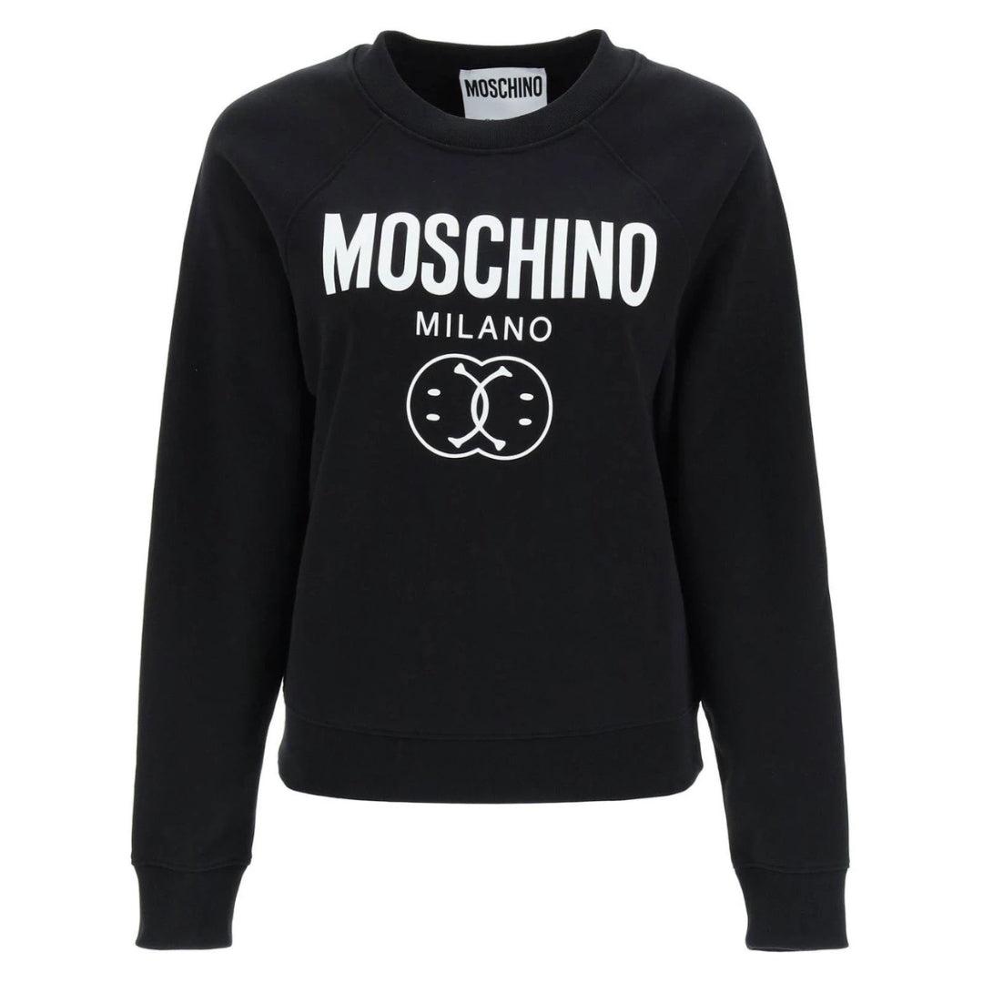 Moschino Milano - Schwarzer Pullover Mit Doppel-smiley