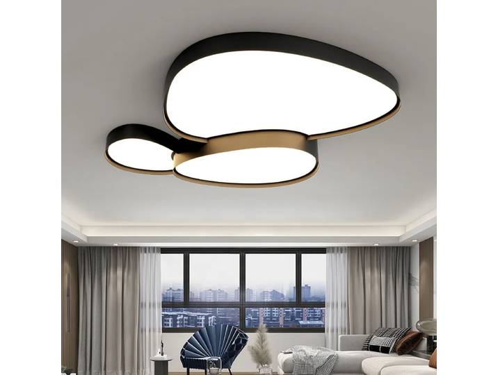 Plafonnier LED moderne et simple avec télécommande, lumière noire et blanche, éclairage intérieur créatif pour la maison, chambre à coucher, salon, salle à manger