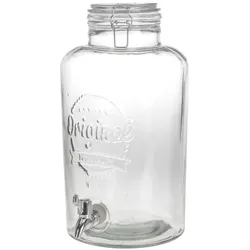 Casativo 2er-Set Getränkespender aus Glas, mit Zapfhahn, 8 L, mit Glasdeckel, Getränkespender, Transparent