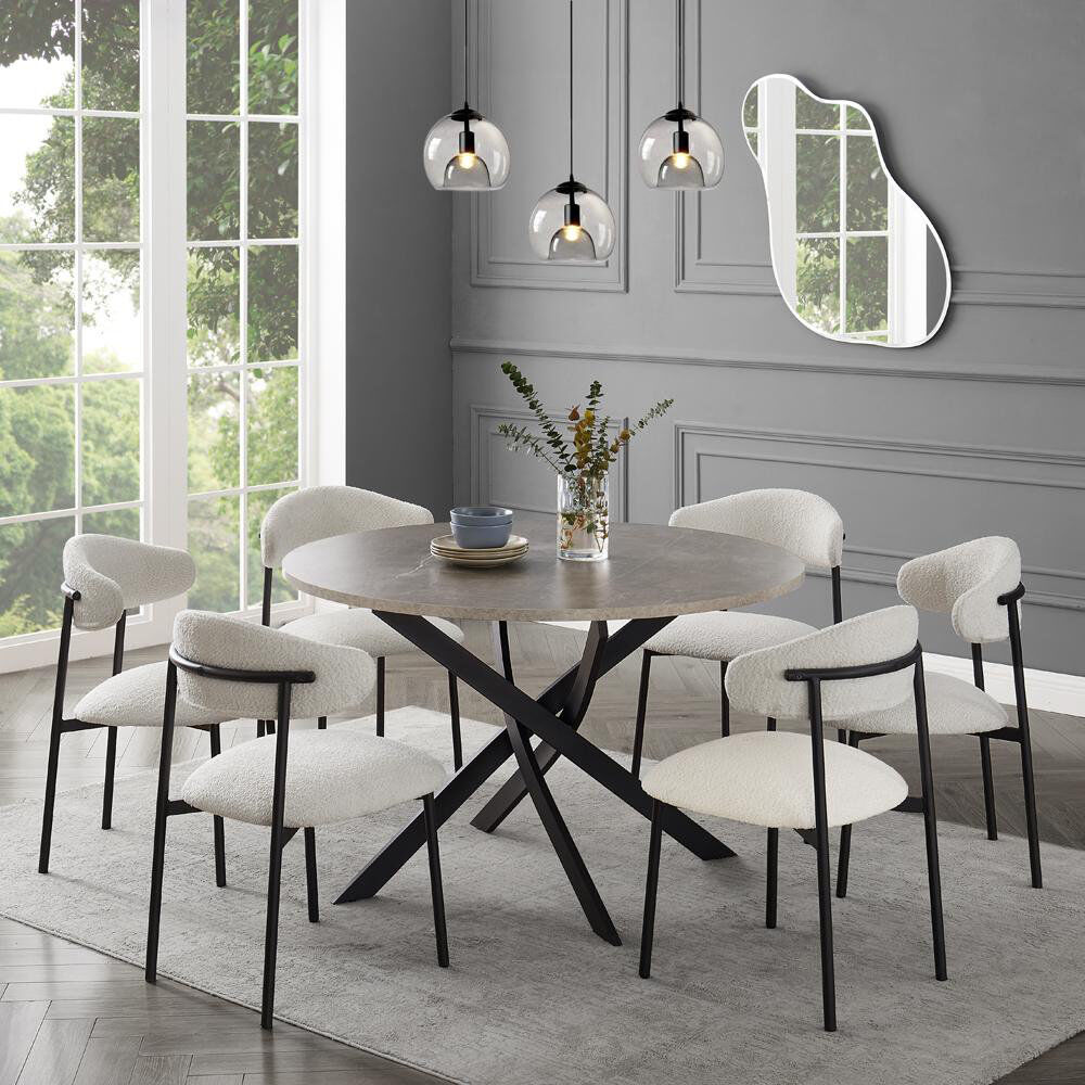 George Oliver Copemish Stone Dining Set Clear 76cm H x 120cm W x 120 D