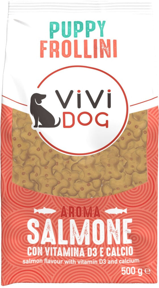 ViVi Dog Puppy Biscotti Frollini 500G SALMONE