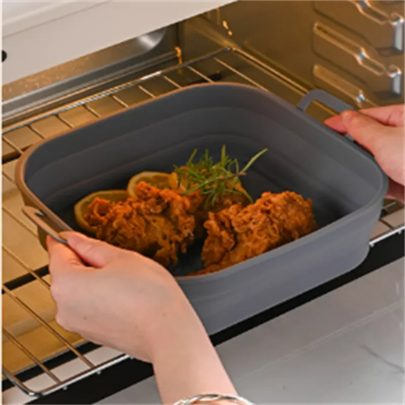 INF Zusammenklappbare Heißluftfritteuse Silikonform 17,5 cm 2er-Pack Mehrfarbig
