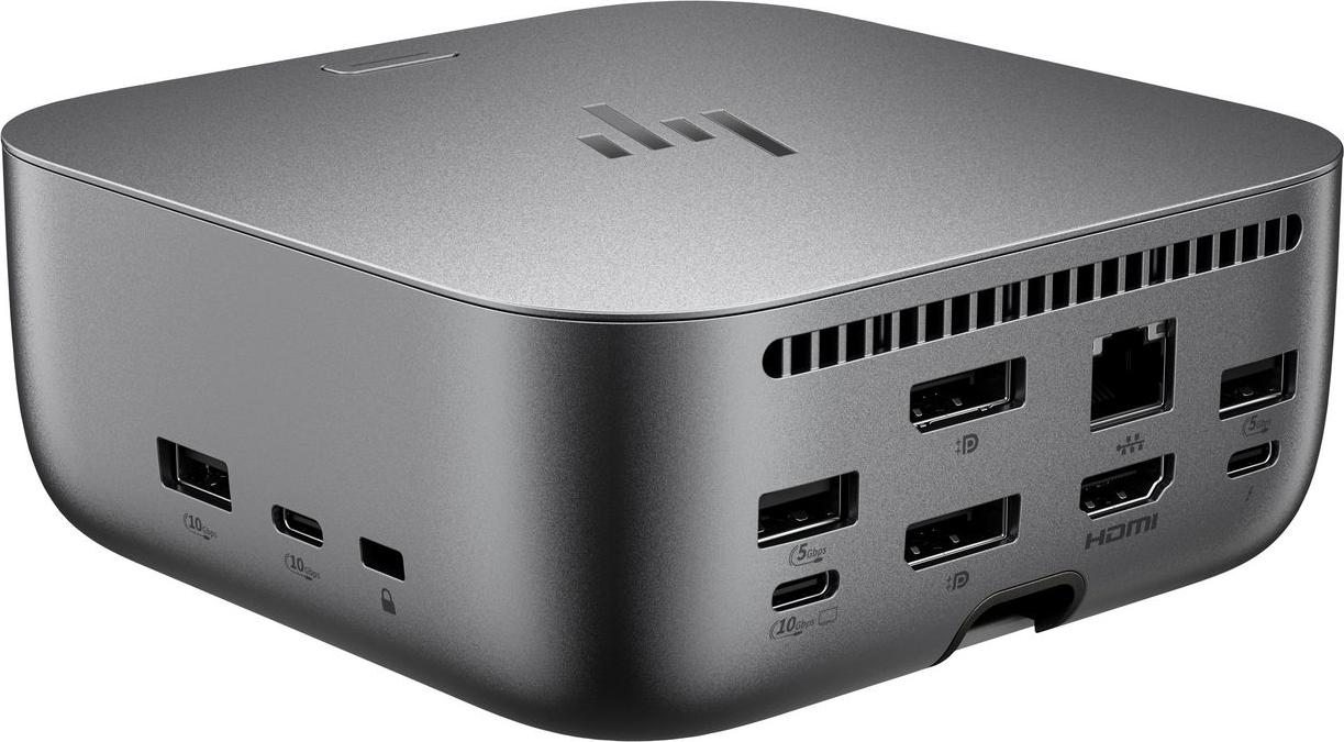 HP Thunderbolt 4 Ultra 180 W G6 Dockingstation, Kabelgebunden, Thunderbolt 4, 180 W, 10,100,1000,2500 Mbit/s, Grau, 8K Ultra HD