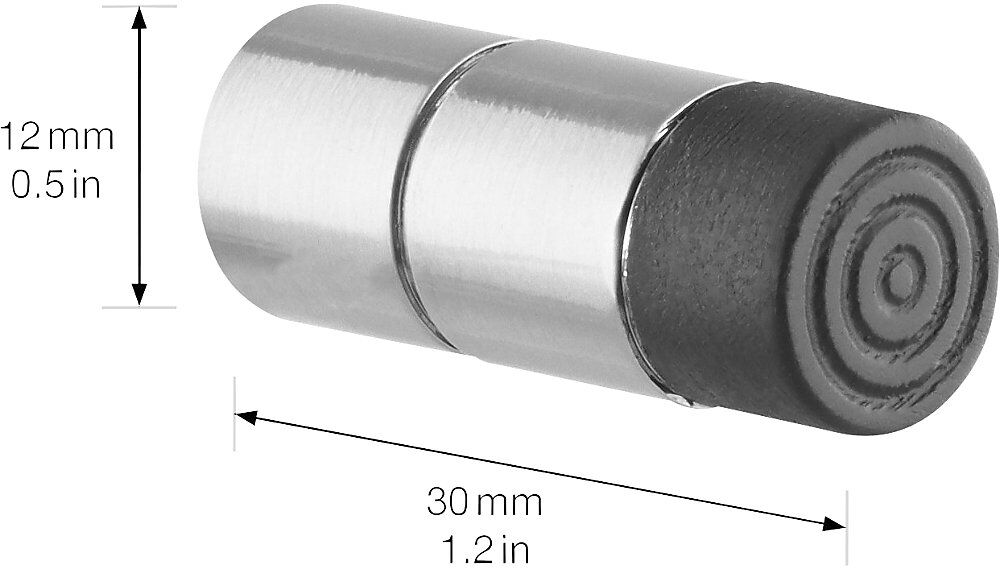 Wandtürstopper EH511, Ø 12 mm, VE 2 Stk, 12 mm, silber/schwarz Wagner