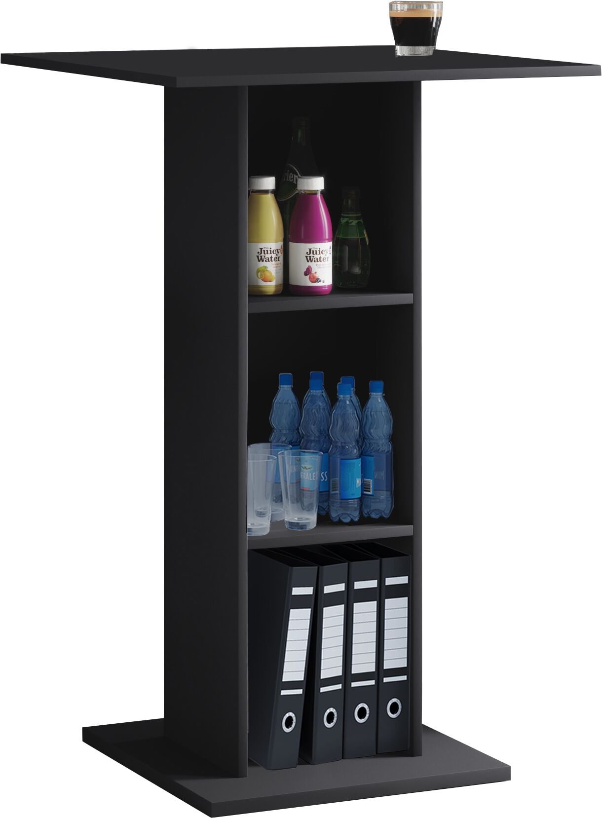 Bürowagen VCM "Holz Stehpult Rednerpult Stehtisch Bofus", schwarz, B:70cm T:70cm, Tische, Bürowagen