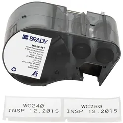 Brady, Etikettenrolle, M5-20-351, fälschungssicheres Vinyl, 25.40 x 50.80 mm, Schwarz auf weiss (160 E.)