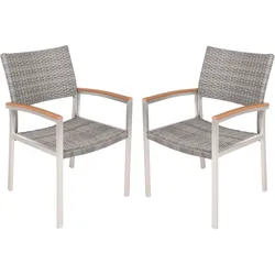 Gartenstuhl-Set Livorno Braun, 2er Set