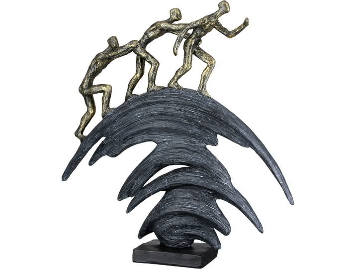 Skulptur CASABLANCA BY GILDE Skulptur Step by Step , grau (bronzefarben), B:36cm H:37cm T:7,5cm, Kunstharz, Dekofiguren, Skulptur