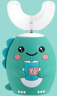 Inspired Living BrightSmile U Shaped Sonic Toothbrush For Kids 2 6 Year Old Green