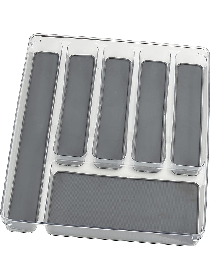 Wenko Besteckkasten in Anthrazit/ Transparent - (B)40 x (H)4,5 x (T)32 cm - onesize