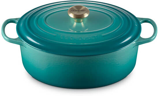Le Creuset Signature Bleu Riviera Cast Iron 31cm Oval Casserole
