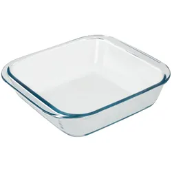 Borosilikatglas-Backofen-Set Quadratisch 1,1Liter. 18x18 cm. Ideal für Mischungen, Salate, Desserts, Kochen, Backen. BPA-frei