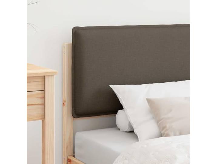 KTHLBRH Bett mit Kopfteil, taupe bezogen, 90 x 200 cm Massives Kiefernholz, waschbarer Bezug, platzsparendes Design, einfache Montage
