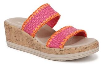 Women's Resort Wedge Sandal by Bzees for LifeStride in Pink Multi (Size 6 M)