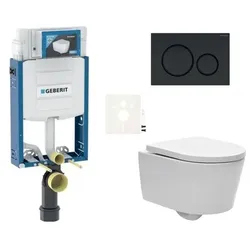 Geberit Wand-WC Set zum Einmauern + SAT Brevis WC SIKOGEZBRES20BL