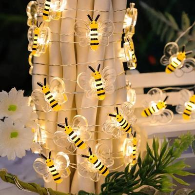 Uplifted Goods Bee String Lights Battery Operated warm White 3m 30led